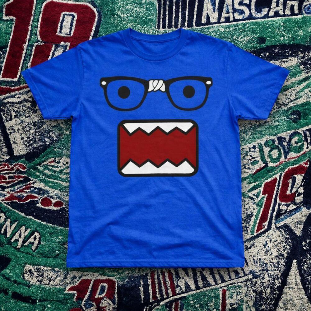 Domo Glasses Graphic Tee Blue Unisex Cartoon Shirt